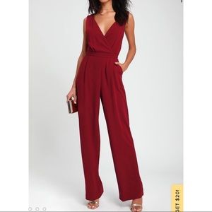 Lulus Burgundy Jumpsuit